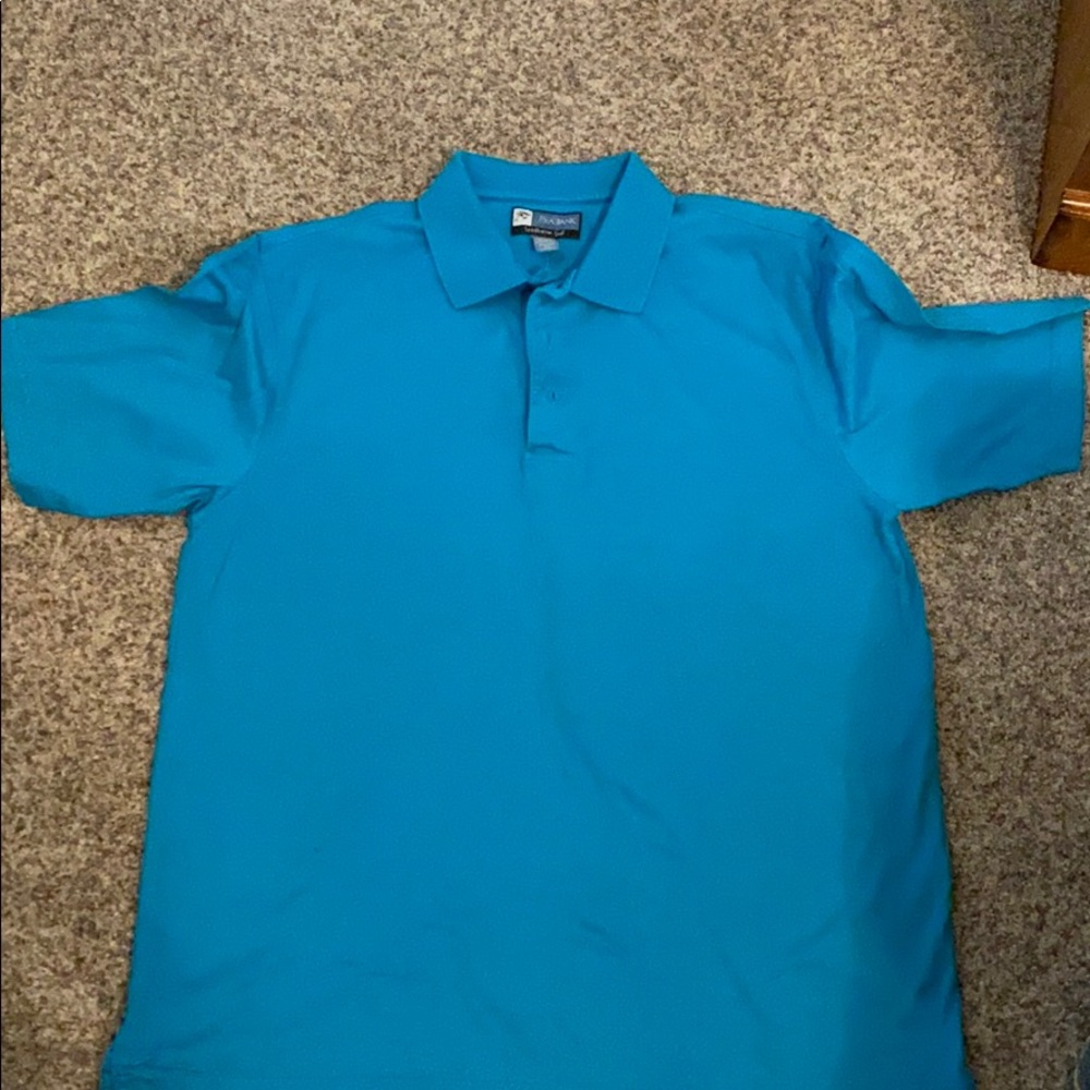Jos A Bank aqua polo shirt Ledbetter golf